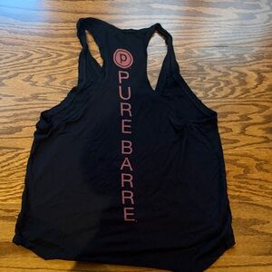 Pure Barre Black Tank Top with Pink Logo